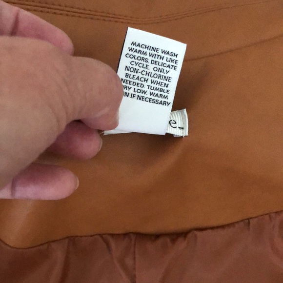 Gorgeous 1X Butter Soft Faux Leather Blazer terra-cotta/caramel colour NWT - Picture 9 of 9